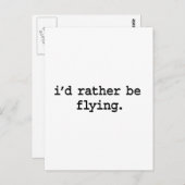 Carte Postale je préférerais voler. (Devant / Derrière)