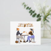 Carte Postale Je prends tout avec café Citation Filles Amis (Debout devant)