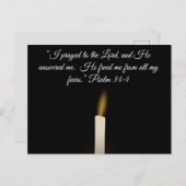 Carte Postale Je priai le Seigneur, et Il me répondit Psaume 34 (Devant / Derrière)