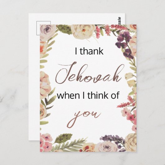 Carte Postale Je remercie l'Eternel quand je pense à vous Philip (Devant / Derrière)