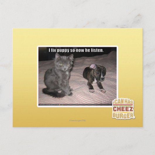 Carte Postale Je répare le chiot (Devant)