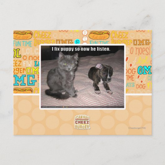 Carte Postale Je répare le chiot (Devant)