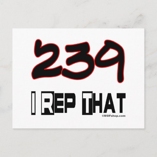 Carte Postale Je Représente Le Code Régional 239 (Devant)