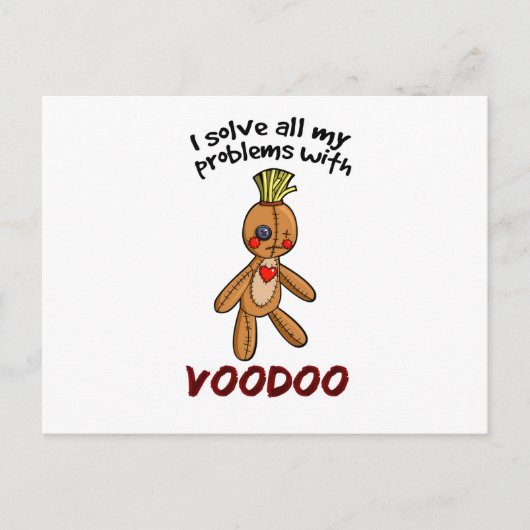 Carte Postale Je résout tous mes problèmes avec Voodoo (Devant)