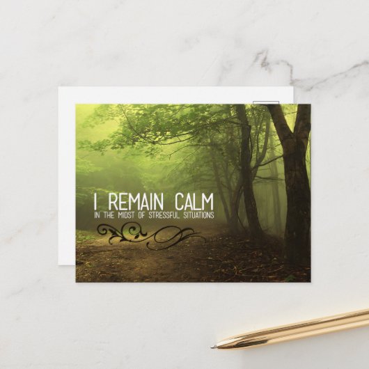 Carte Postale "Je reste calme" Motivation Affirmation (Devant/Arrière en situation)