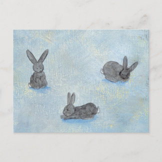Carte Postale Je rêve de lapins amusant peinture d'art moderne u