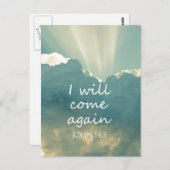 Carte Postale Je Reviendrai La Bible Verse (Devant / Derrière)