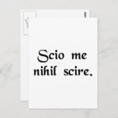 Carte Postale Je sais que je ne sais rien. (Devant / Derrière)