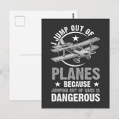 Carte Postale Je saute hors de Planes Parachute Humour de Skydiv (Devant / Derrière)