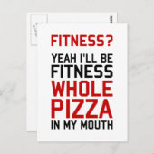 Carte Postale Je serai Fitnees Pizza entière dans ma bouche (Devant / Derrière)
