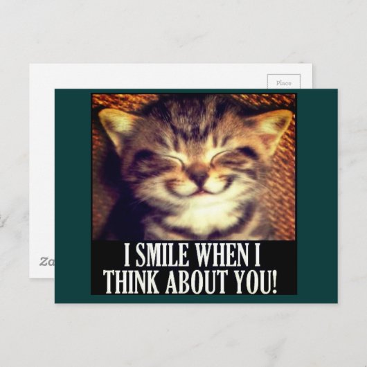 Carte Postale Je souris quand je pense à toi (Devant / Derrière)