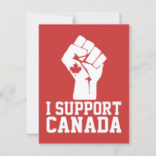 Carte Postale Je soutiens le Canada - Fière Canadien