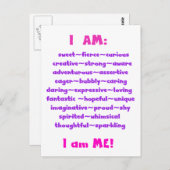 Carte Postale Je suis (Devant / Derrière)