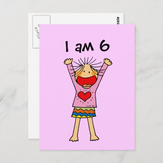 Carte Postale Je suis 6 (Devant / Derrière)