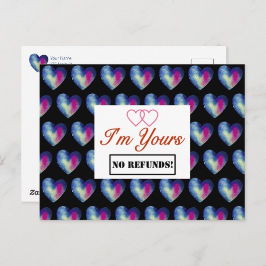 Carte Postale Je suis à vous - PAS DE REMBOURSEMENTS ! (Devant / Derrière)