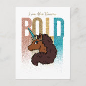 Carte Postale Je suis Afro Unicorn | Conception de Parties scint (Devant)