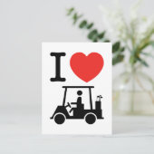Carte Postale Je suis amoureux (J'aime) chariot de golf (Debout devant)