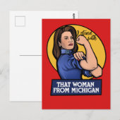 Carte Postale Je suis avec cette femme du Michigan (Devant / Derrière)