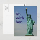 Carte Postale Je suis avec elle. Statue de la Liberté (Devant / Derrière)