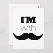 Carte Postale Je suis avec Moustache (Devant / Derrière)