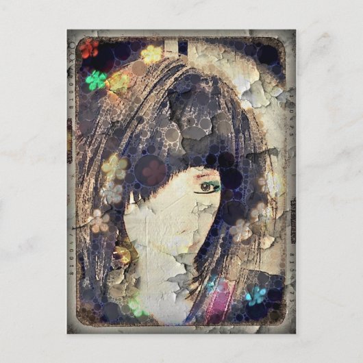 Carte Postale Je suis avec Wig Floral Postcard (Devant)