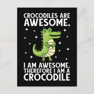 Carte Postale Je Suis Awesome Crocodile Funny Crocodiles jeu d'a