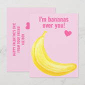 Carte Postale Je suis Bananas Over You - Cute Classroom Valentin (Devant / Derrière)