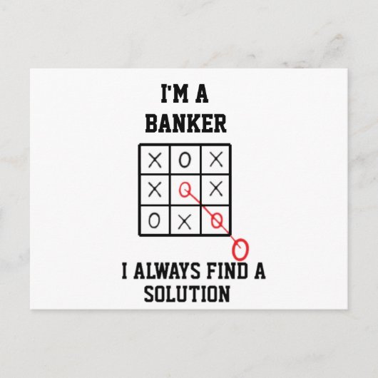 Carte Postale Je suis banquier, je trouve toujours une solution (Devant)