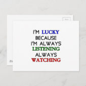 Carte Postale Je suis chanceux (Devant / Derrière)