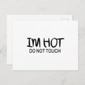Carte Postale Je suis chaud Ne touche pas (Devant / Derrière)