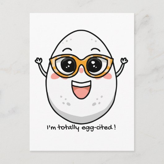 Carte Postale Je suis complètement cité Oeuf joyeux portant des (Devant)
