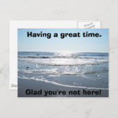 Carte Postale Je suis content que tu ne sois pas là ! (Devant / Derrière)