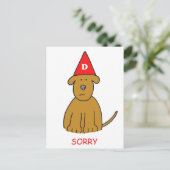 Carte Postale Je suis Désolé Cute Cartoon Puppy (Debout devant)