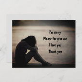 Carte Postale je suis désolé s'il vous plaît pardonnez-moi je t' (Devant / Derrière)
