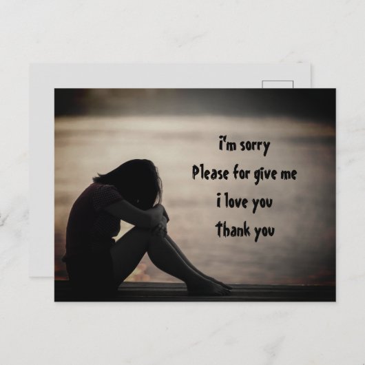 Carte Postale je suis désolé s'il vous plaît pardonnez-moi je t' (Devant / Derrière)