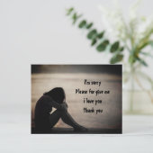 Carte Postale je suis désolé s'il vous plaît pardonnez-moi je vo (Debout devant)