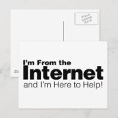 Carte Postale Je suis d'Internet (Devant / Derrière)