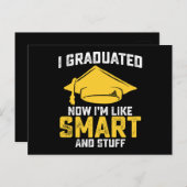 Carte Postale Je Suis Diplômé Maintenant Je Suis Comme Intellige (Devant / Derrière)