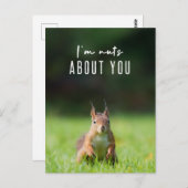 Carte Postale Je suis fou de toi | Écureuil Moderne Drôle Fluffy (Devant / Derrière)