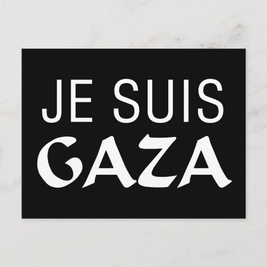 Carte Postale Je Suis Gaza (Devant)