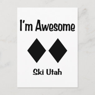 Carte Postale Je suis génial Ski Utah