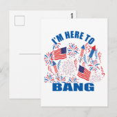 Carte Postale Je suis ici pour faire rire le 4 juillet (Devant / Derrière)