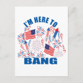 Carte Postale Je suis ici pour faire rire le 4 juillet (Devant)