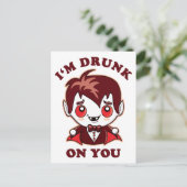 Carte Postale Je suis ivre de toi | Déclaration d'amour Vampire  (Debout devant)