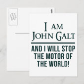 Carte Postale Je Suis John Galt (Devant / Derrière)