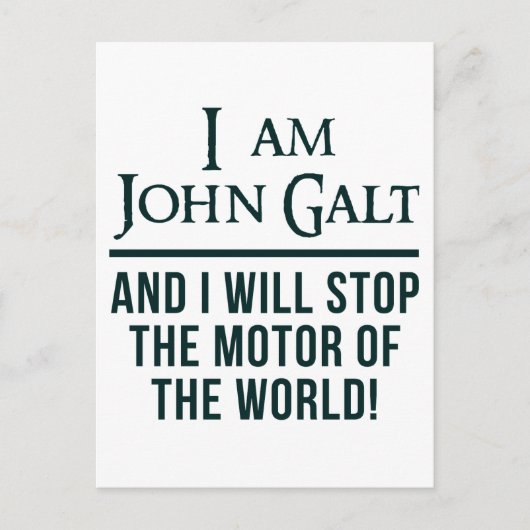 Carte Postale Je Suis John Galt (Devant)