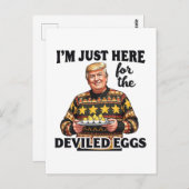 Carte Postale Je suis juste ici pour Trump aux oeufs dévités (Devant / Derrière)