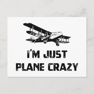 Carte Postale Je suis juste Plane Crazy