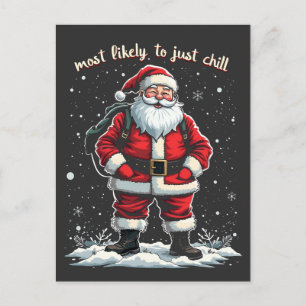Carte Postale Je suis juste un type cool Noël Santa mec cool
