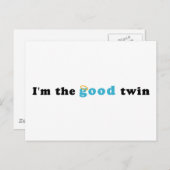 Carte Postale Je Suis La Bonne Jumelle (Devant / Derrière)